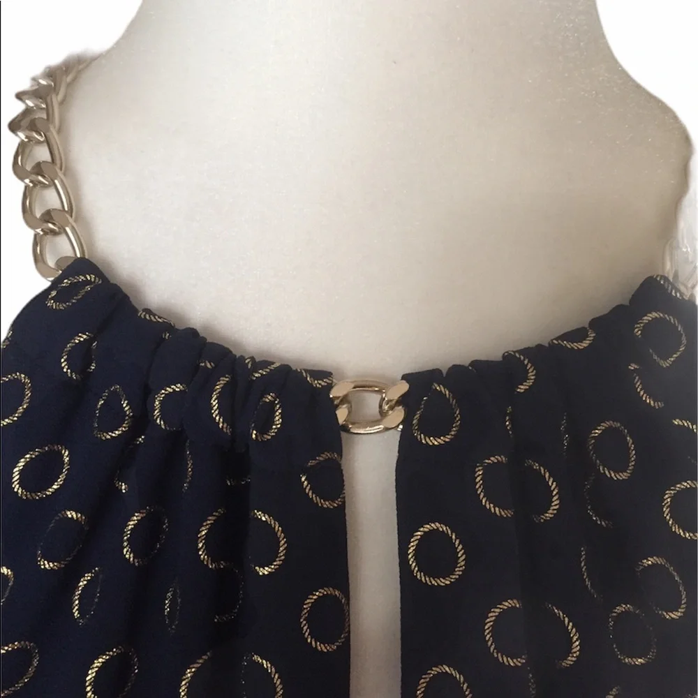 MICHAEL KORS Navy Blue Halter Cocktail Dress Small to Medium BNWT - Picture 8 of 9